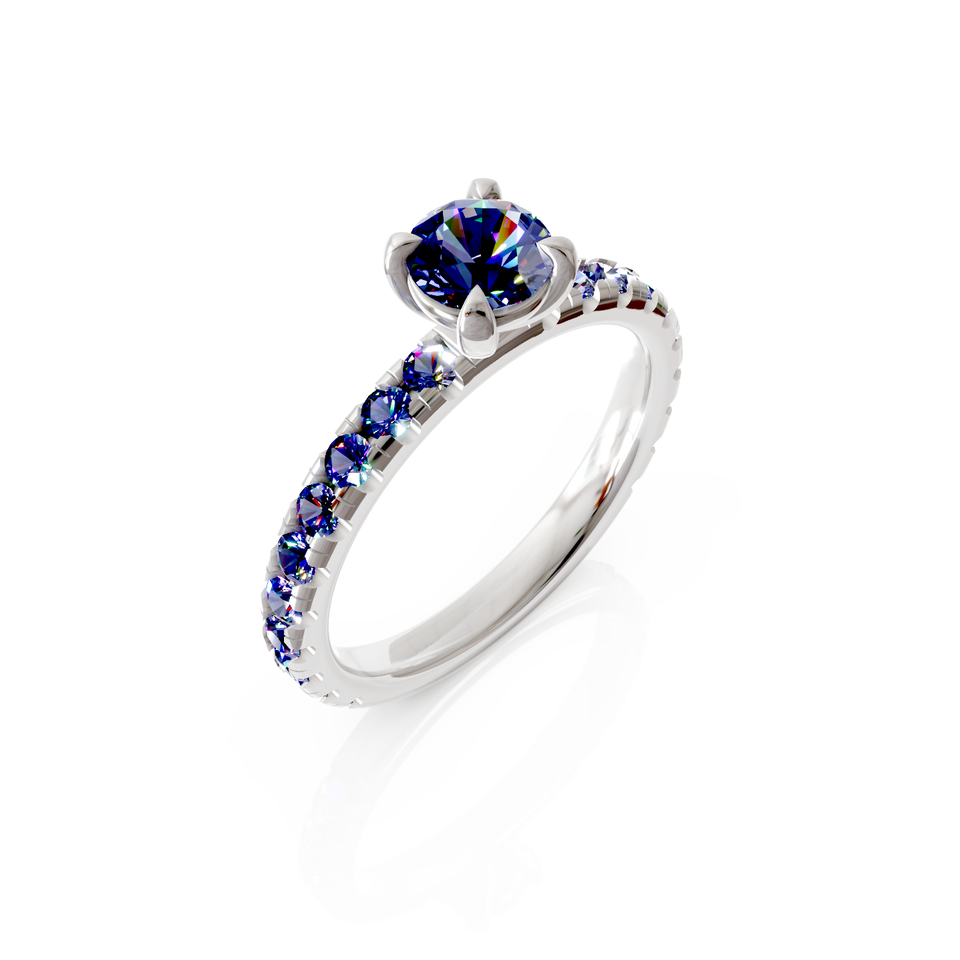 solitaire pavé engagement ring