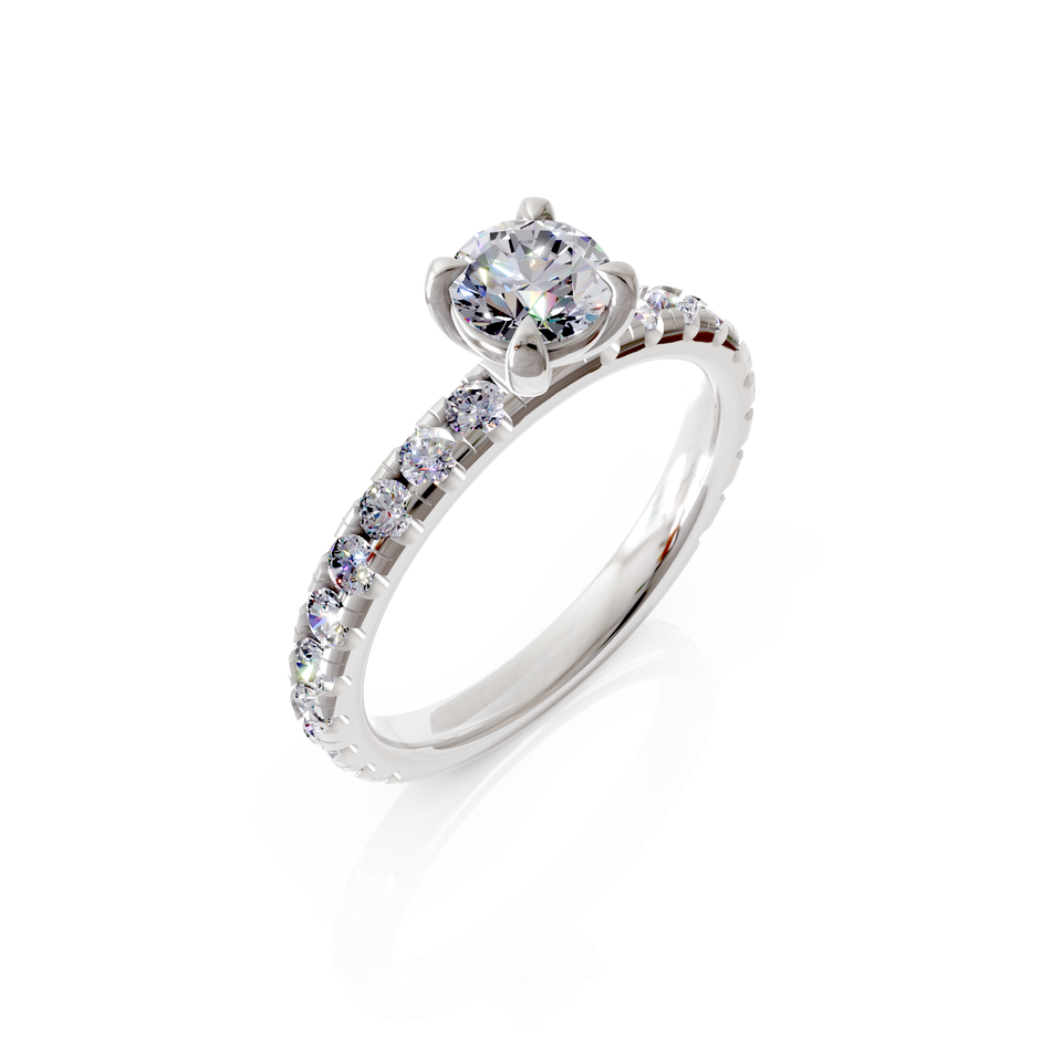 solitaire pavé engagement ring