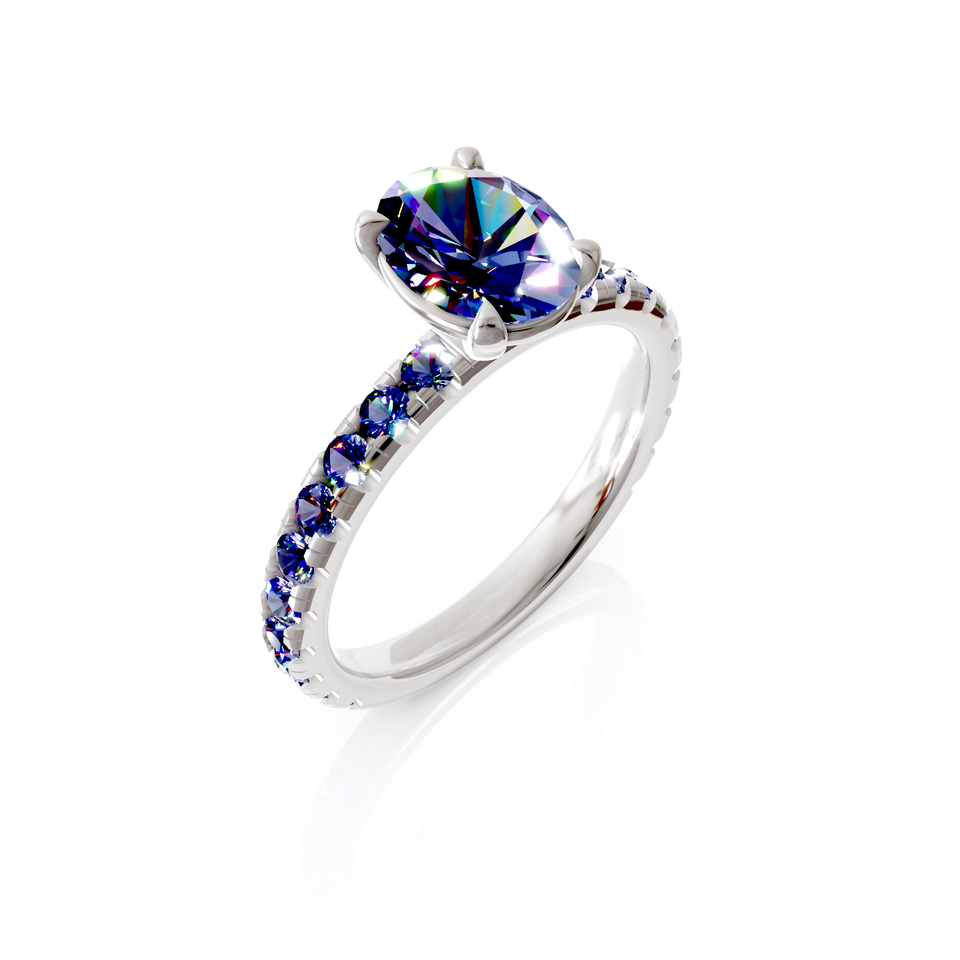 solitaire pavé engagement ring