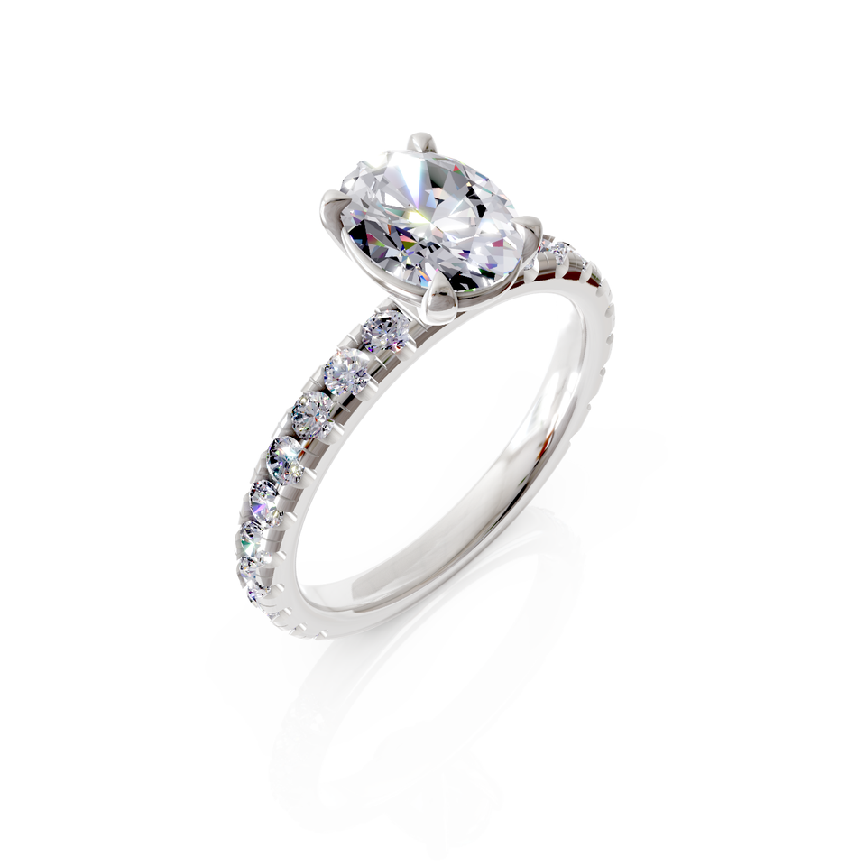 solitaire pavé engagement ring