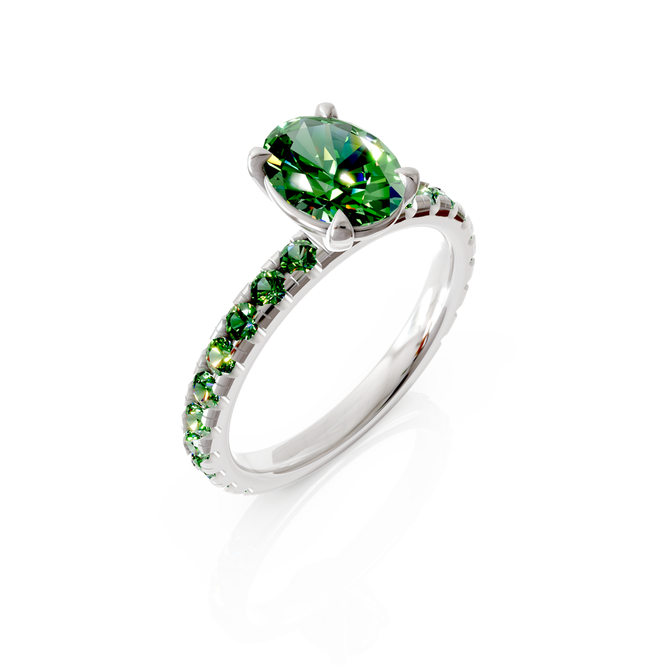 solitaire pavé engagement ring