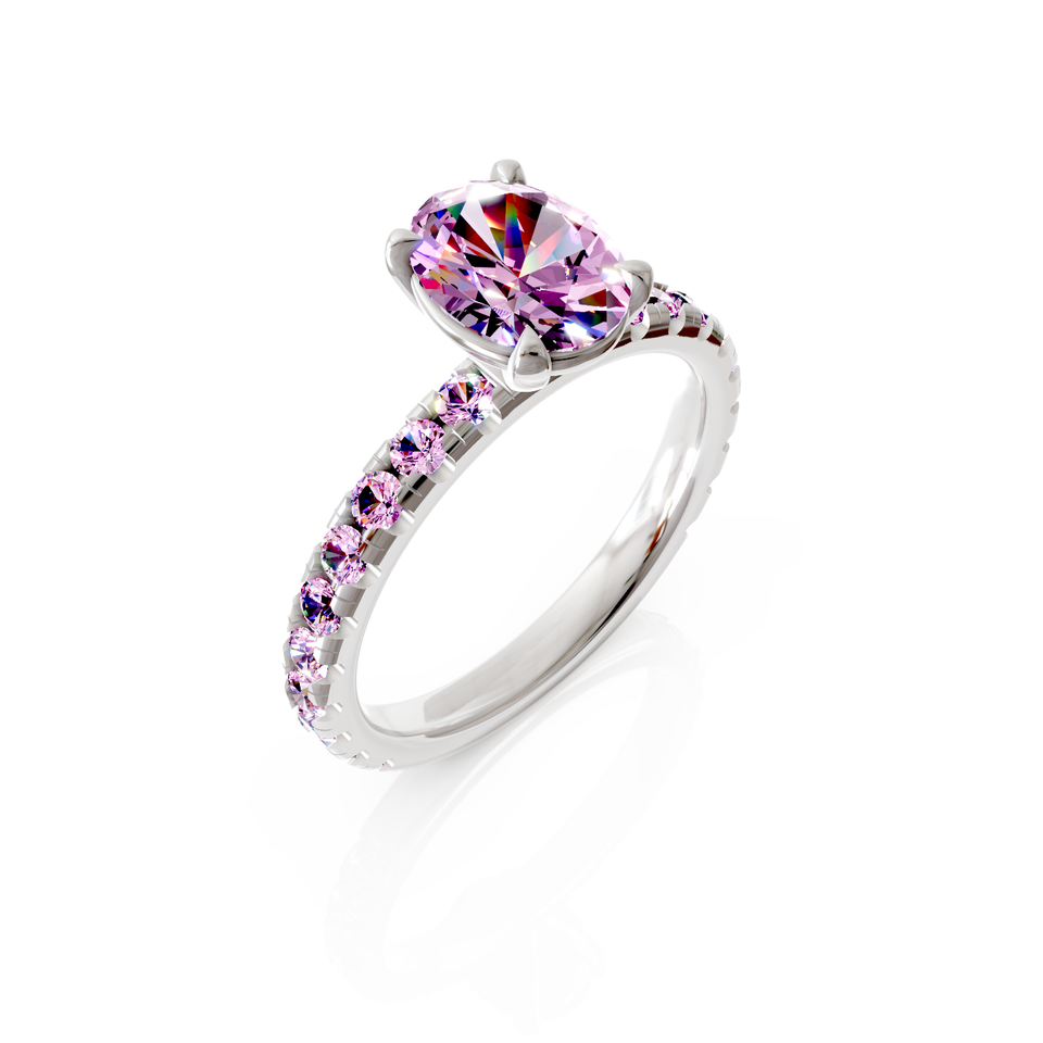 solitaire pavé engagement ring