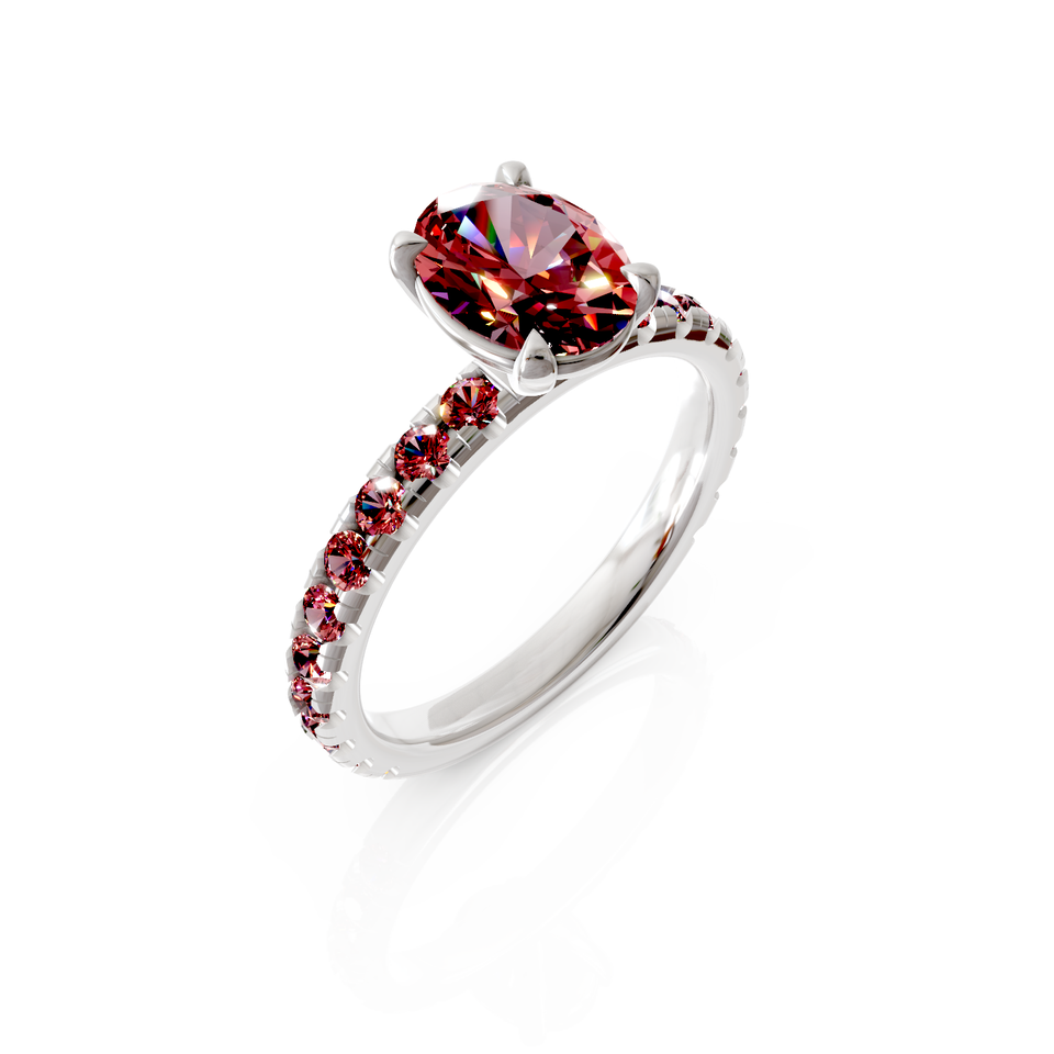 solitaire pavé engagement ring