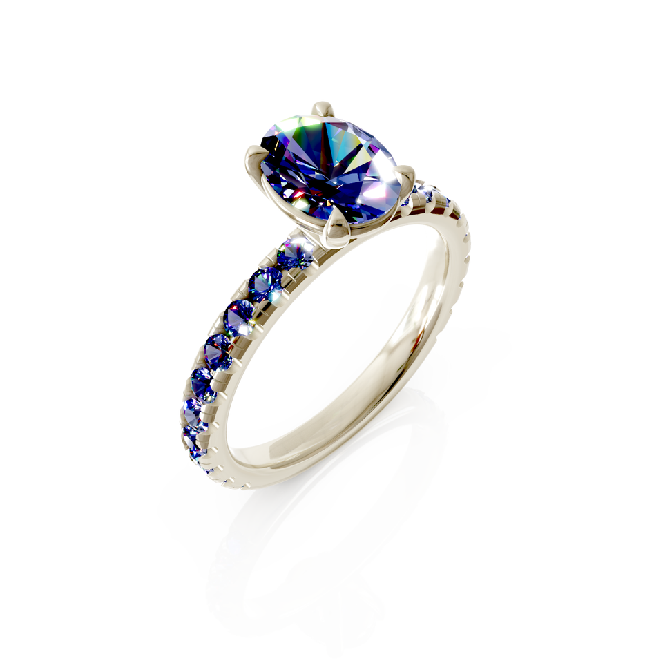 solitaire pavé engagement ring