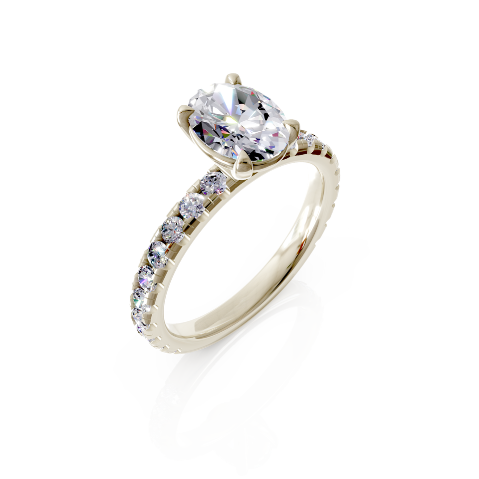 solitaire pavé engagement ring