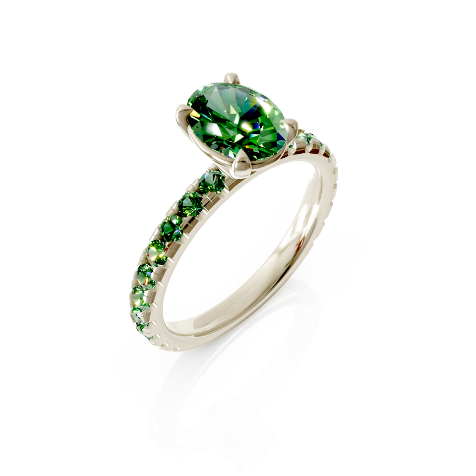 solitaire pavé engagement ring