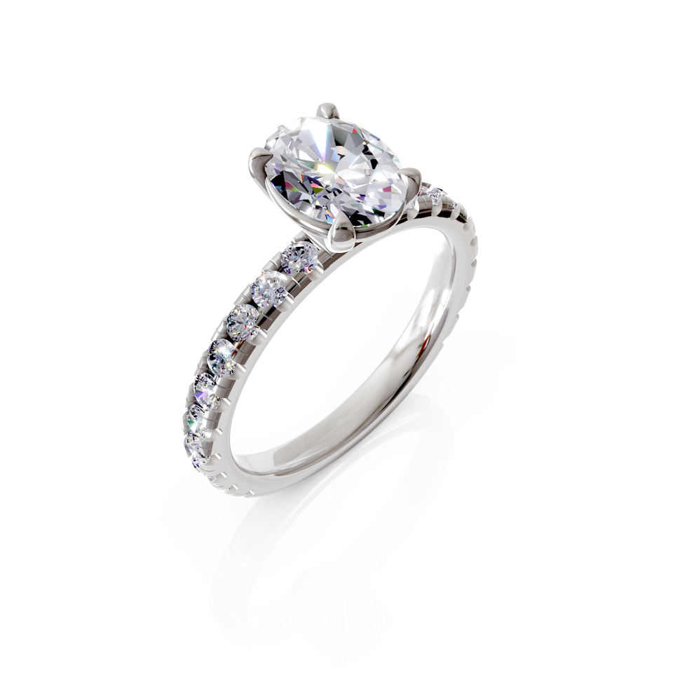 solitaire pavé engagement ring