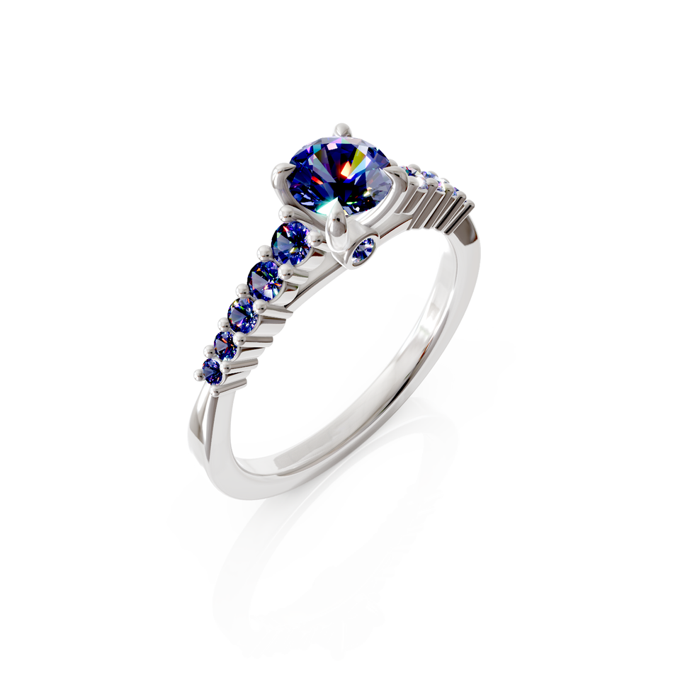 solitaire pavé engagement ring