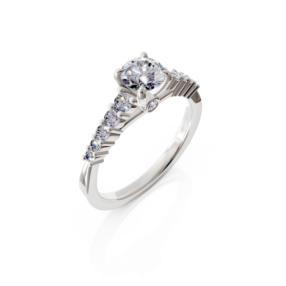 solitaire pavé engagement ring