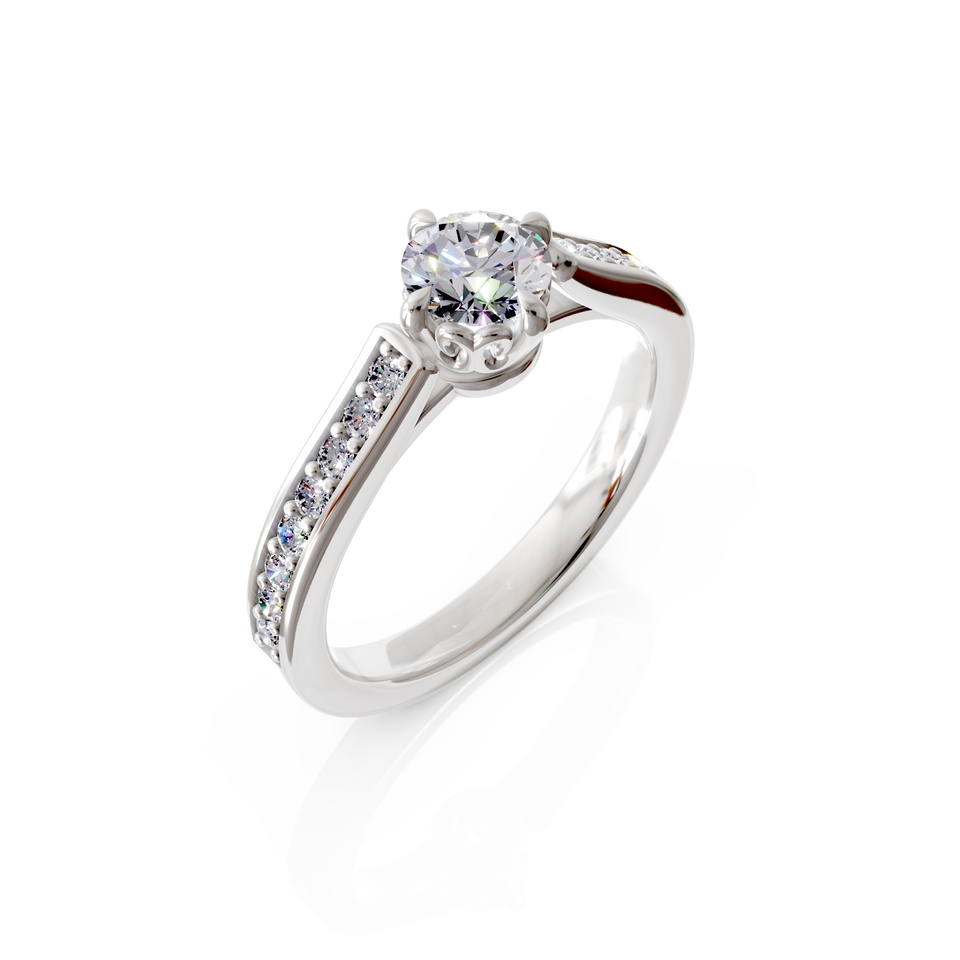 solitaire pavé engagement ring