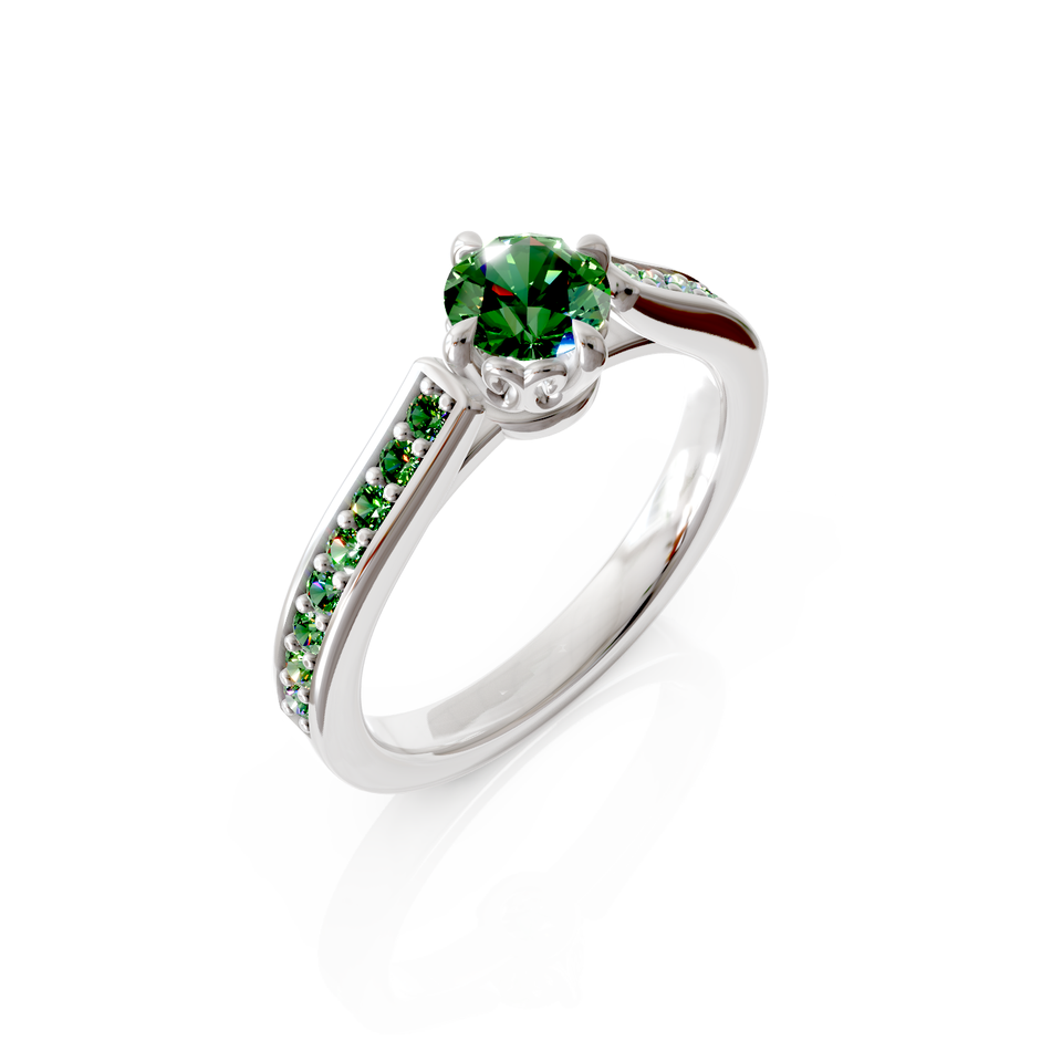 solitaire pavé engagement ring