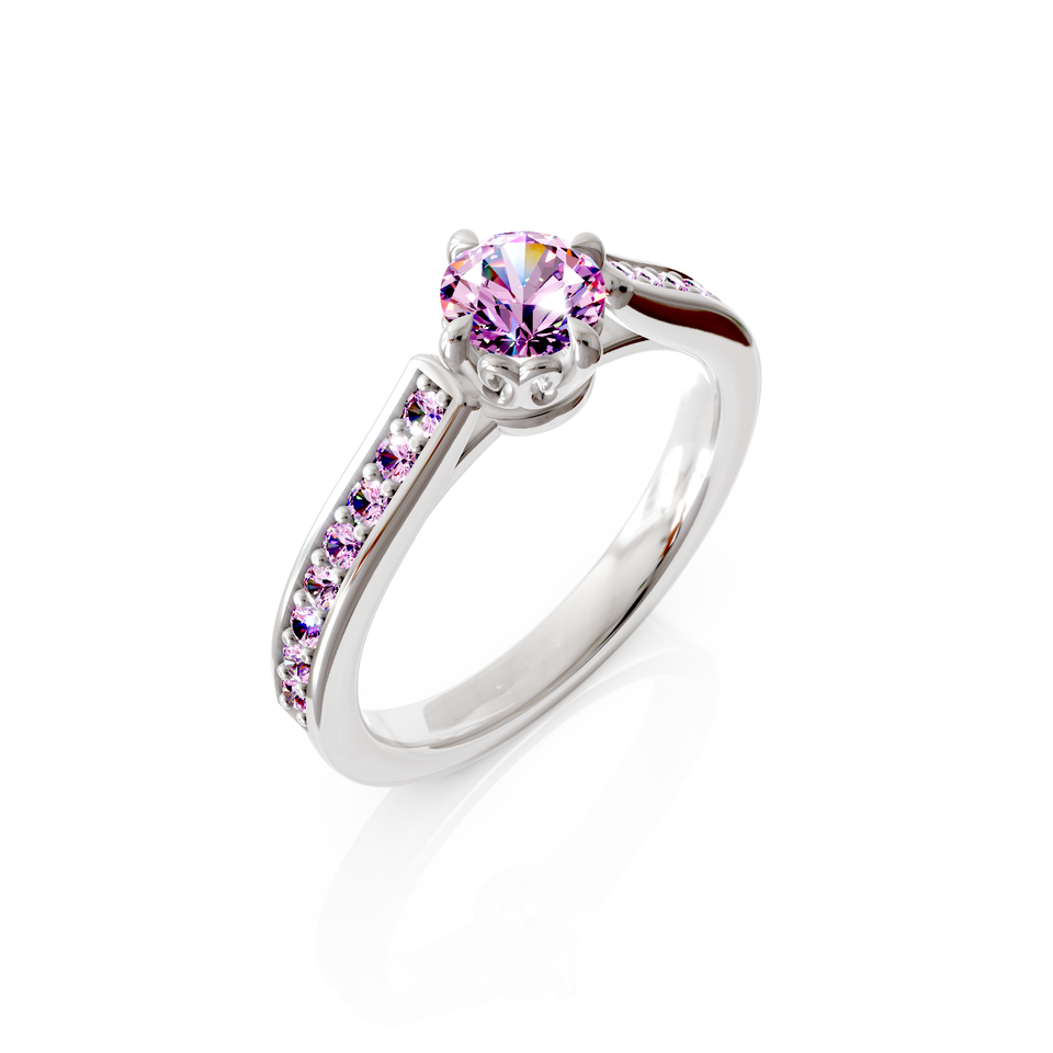 solitaire pavé engagement ring