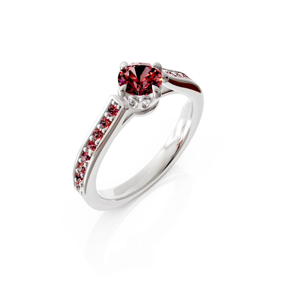 solitaire pavé engagement ring