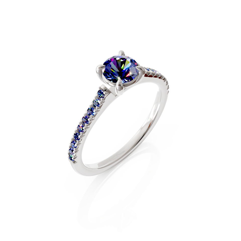 solitaire pavé engagement ring