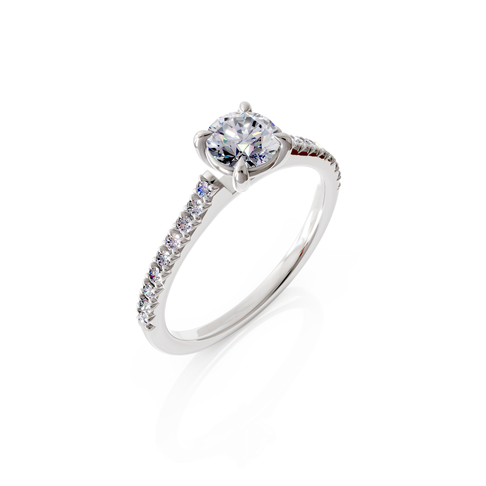 solitaire pavé engagement ring