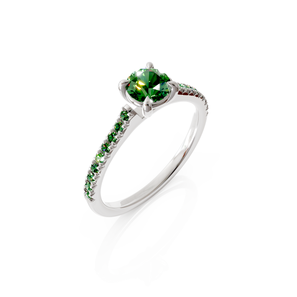 solitaire pavé engagement ring