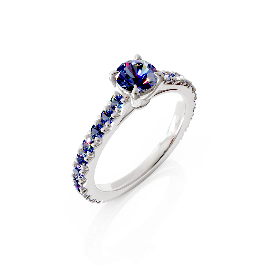 solitaire pavé engagement ring