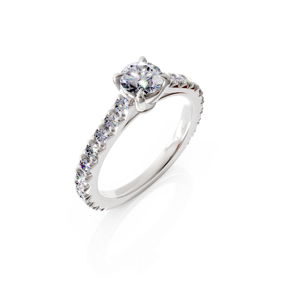 solitaire pavé engagement ring