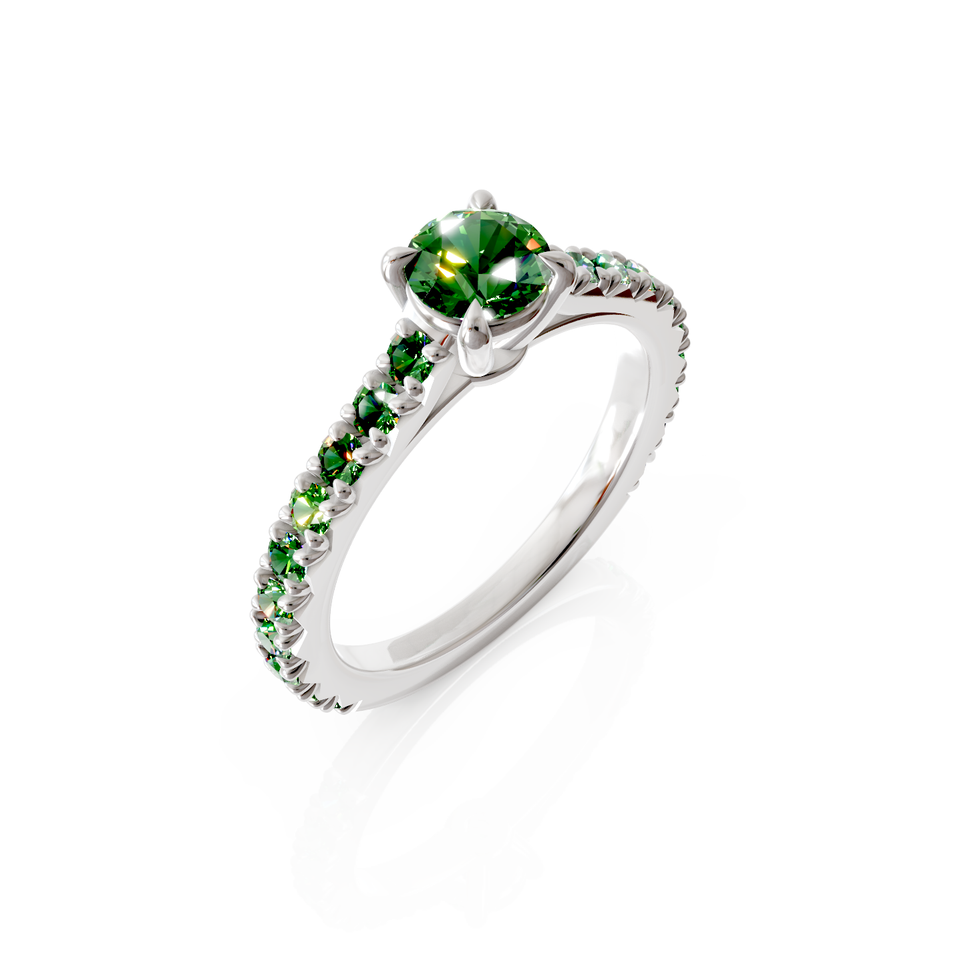 solitaire pavé engagement ring