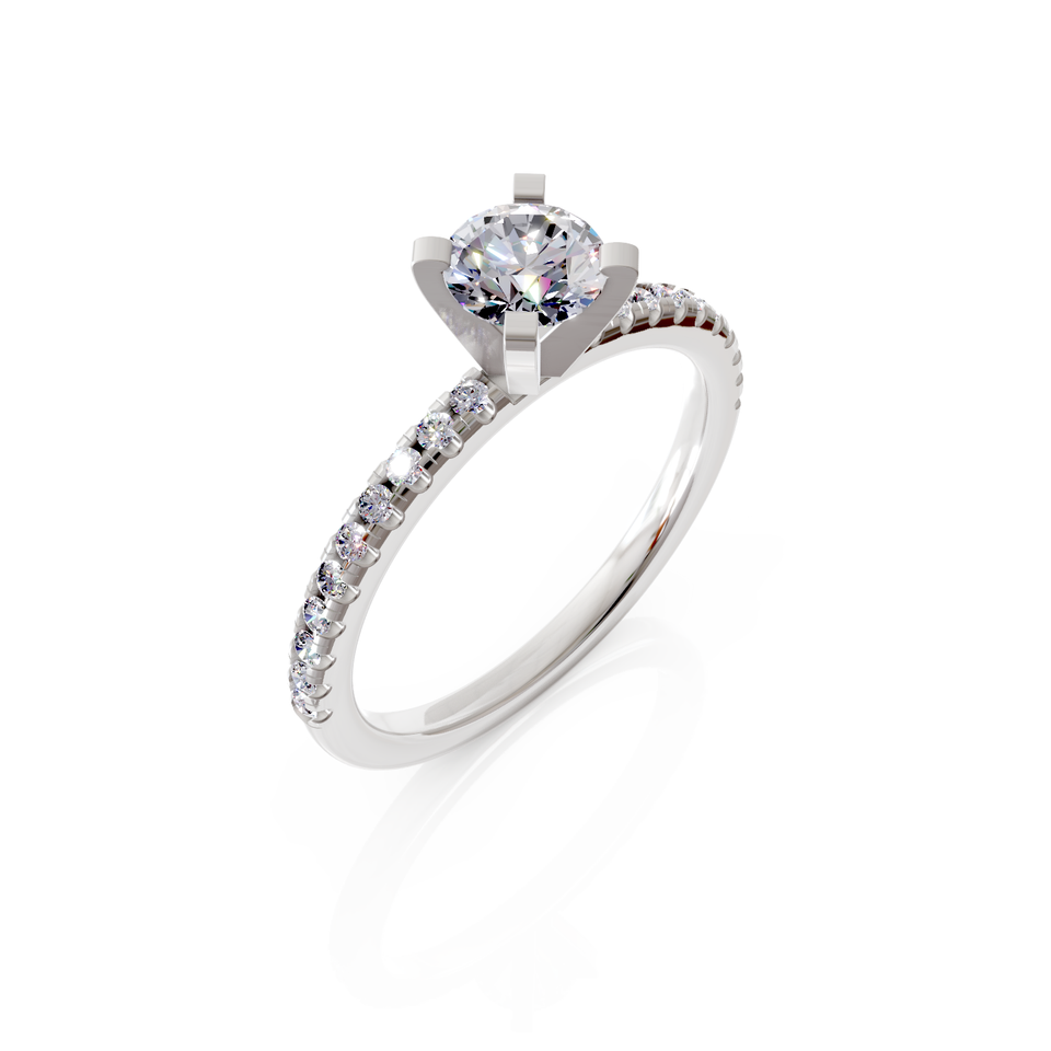 solitaire pavé engagement ring