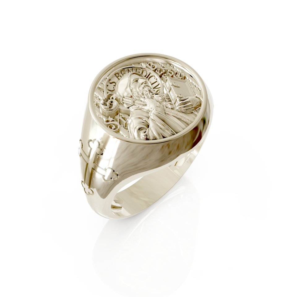 saint benedict signet ring