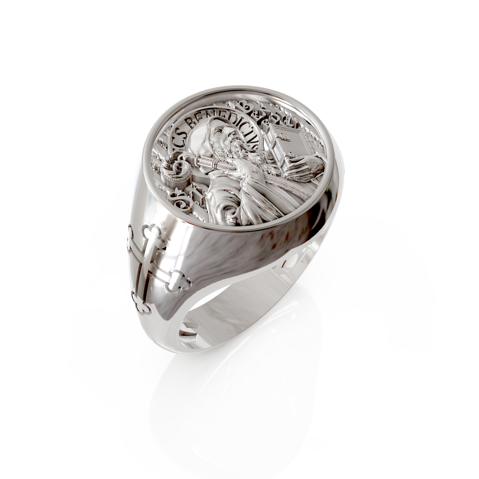 saint benedict signet ring