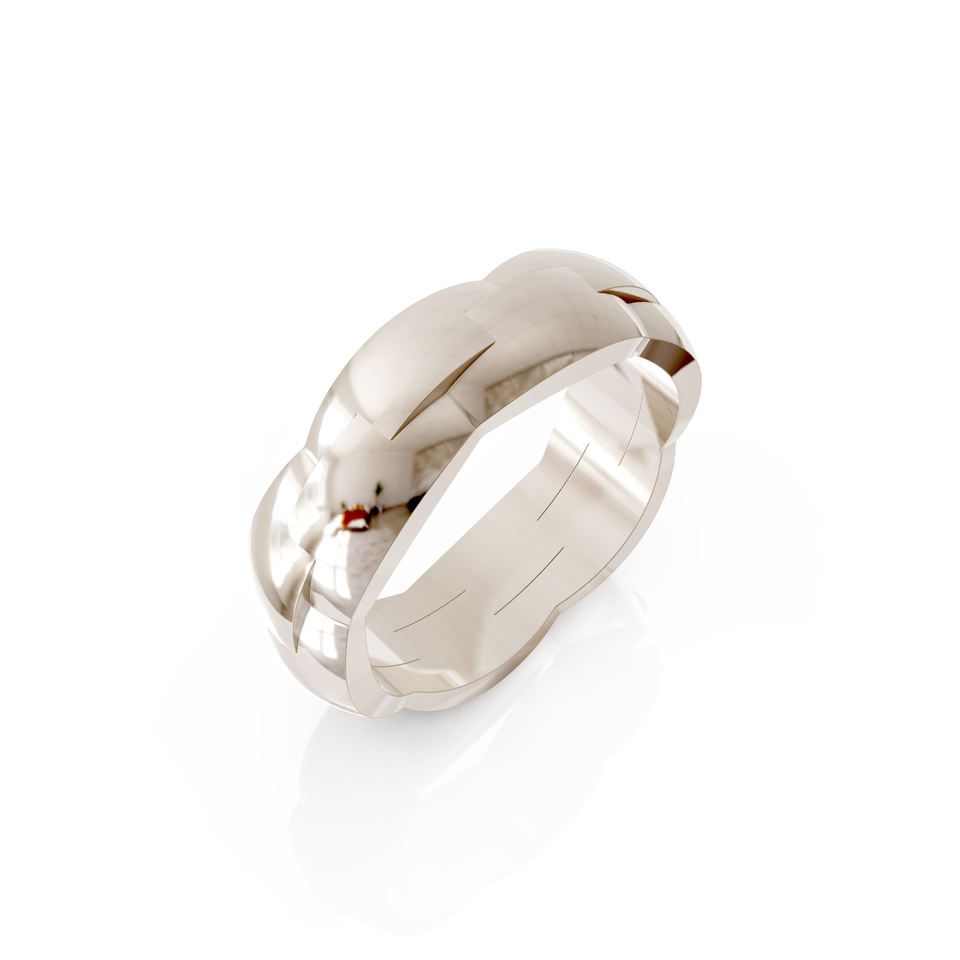 brick patterned wedding ring
