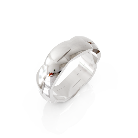 brick patterned wedding ring