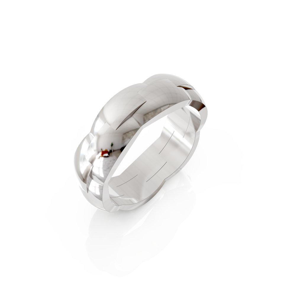 brick patterned wedding ring
