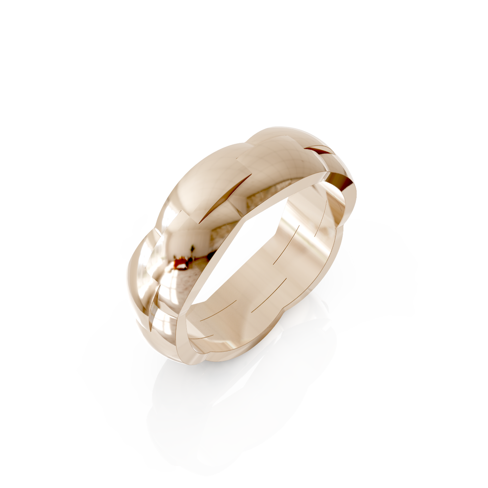 brick patterned wedding ring