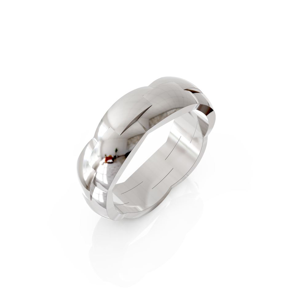 brick patterned wedding ring