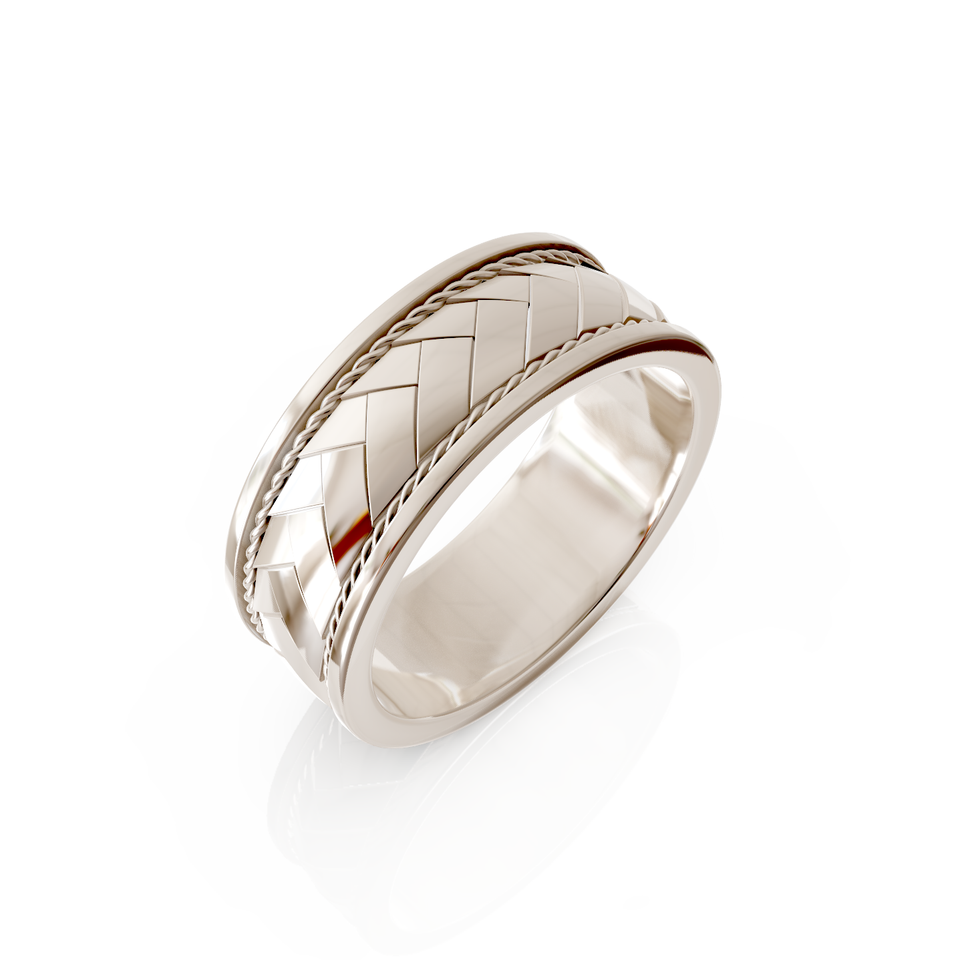 his twist braided wedding ring